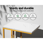 Artiss Coffee Table Side Table Marble Effect Emma - Furniture > Living Room