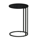 Artiss Coffee Table Side Table Round Black Martha - Furniture > Living Room