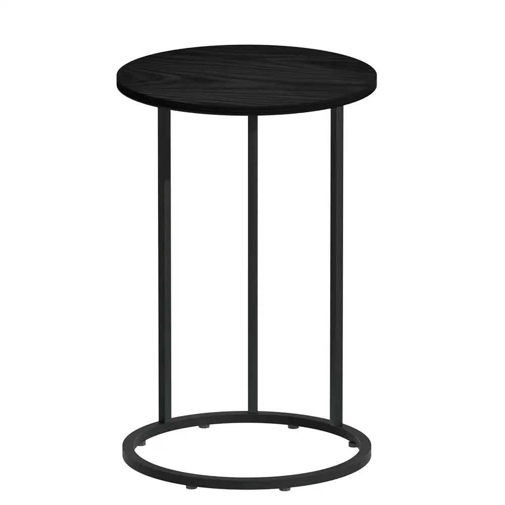 Artiss Coffee Table Side Table Round Black Martha - Furniture > Living Room
