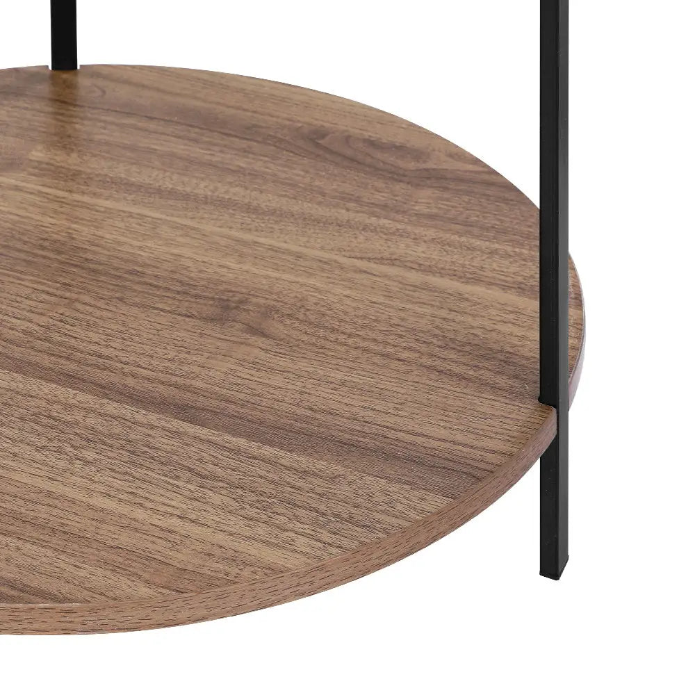 Artiss Coffee Table Side Table Round White Cedric - Furniture > Living Room