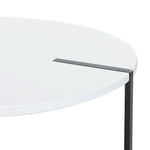 Artiss Coffee Table Side Table Round White Cedric - Furniture > Living Room