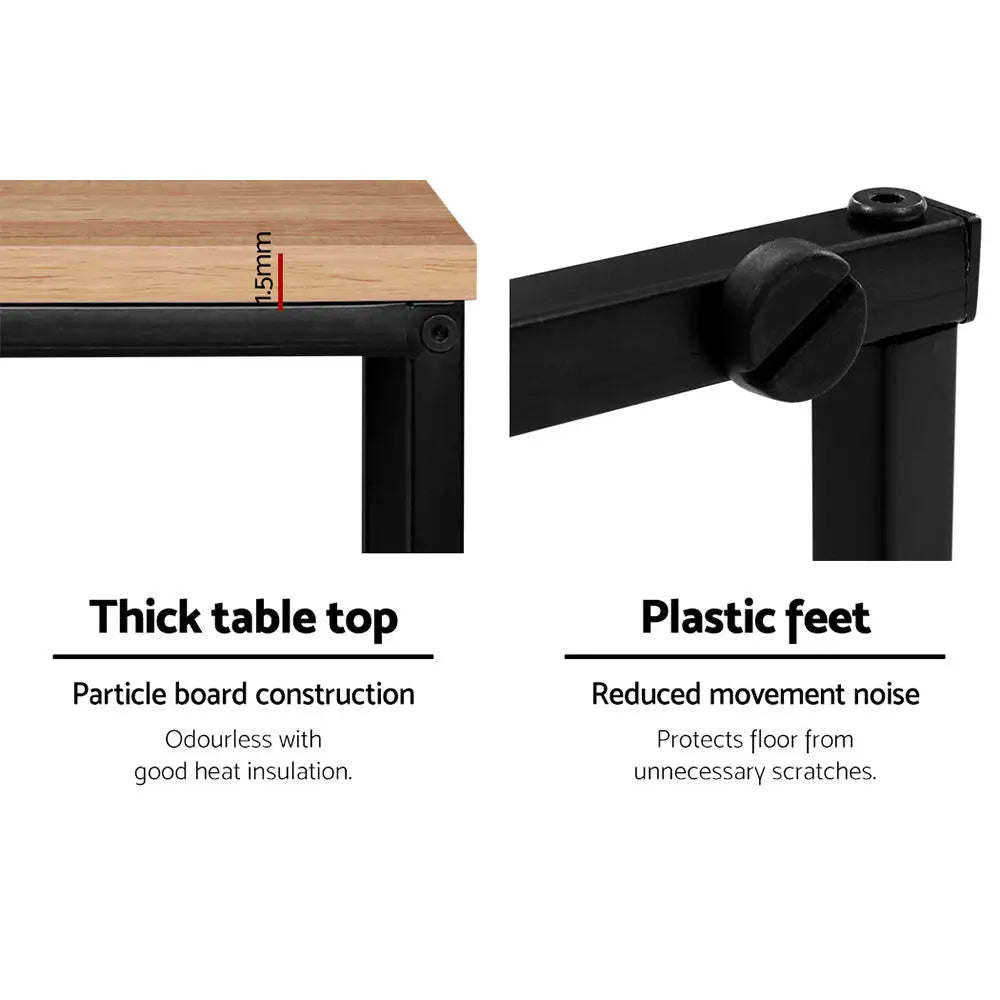 Artiss Coffee Table Side Table Walnut Anika - Furniture > Living Room