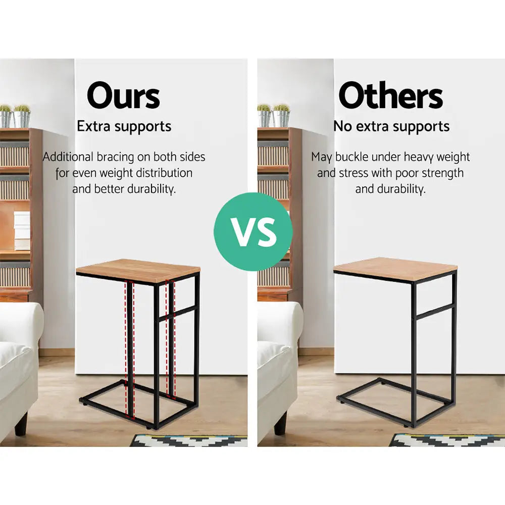 Artiss Coffee Table Side Table Walnut Anika - Furniture > Living Room