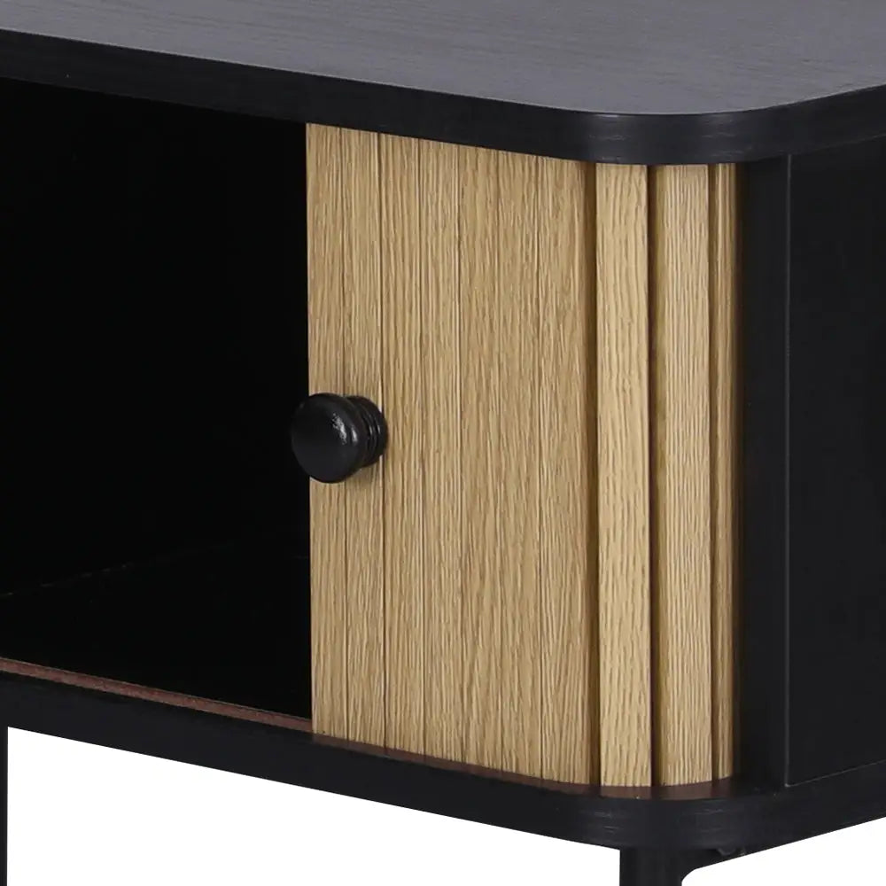 Artiss Coffee Table Sliding Drawer Door Black Boris - Furniture > Living Room