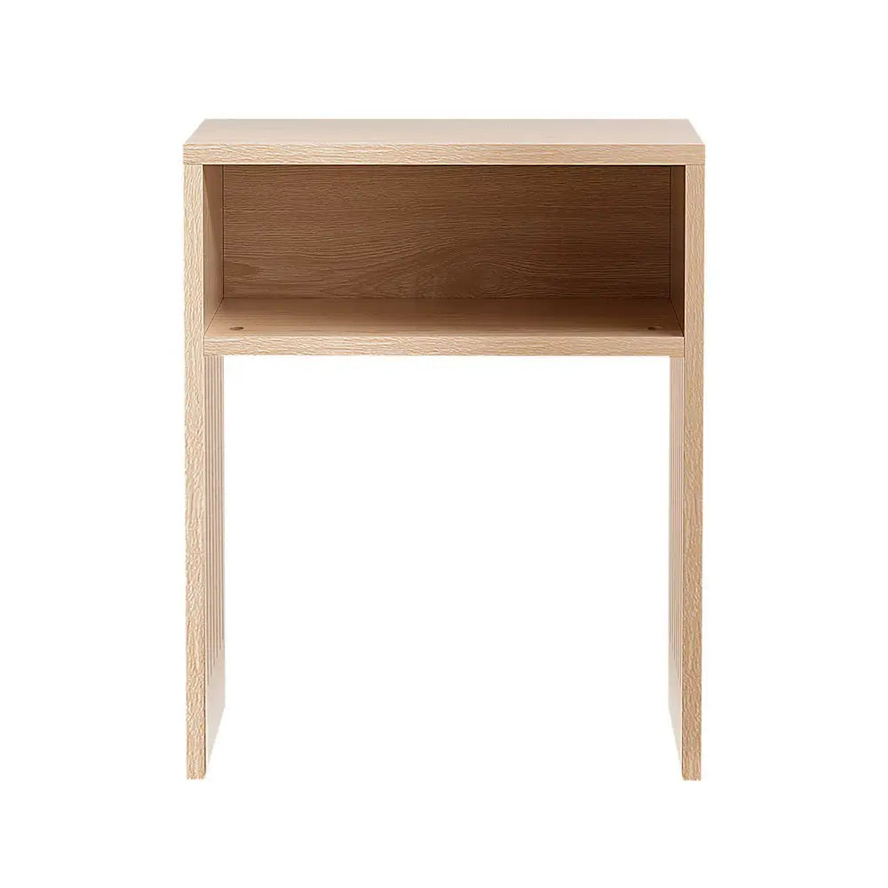 Artiss Coffee Table Storage Shelf Fluted Side Pine - Furniture > Living Room > Coffee Tables