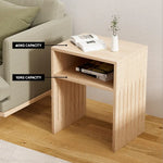 Artiss Coffee Table Storage Shelf Fluted Side Pine - Furniture > Living Room > Coffee Tables