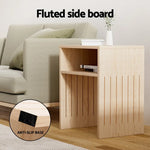 Artiss Coffee Table Storage Shelf Fluted Side Pine - Furniture > Living Room > Coffee Tables