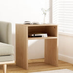 Artiss Coffee Table Storage Shelf Fluted Side Pine - Furniture > Living Room > Coffee Tables