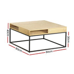Artiss Coffee Table Storage Shelf Metal Frame - Furniture > Outdoor > Outdoor Chairs
