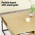 Artiss Coffee Table Storage Shelf Metal Frame - Furniture > Outdoor > Outdoor Chairs