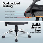 Artiss Computer Desk 120cm Executive Office Chair Set PU Leather High Back Black - Furniture > Office > Desks