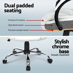Artiss Computer Desk 120cm Executive Office Chair Set PU Leather High Back White - Furniture > Office > Desks