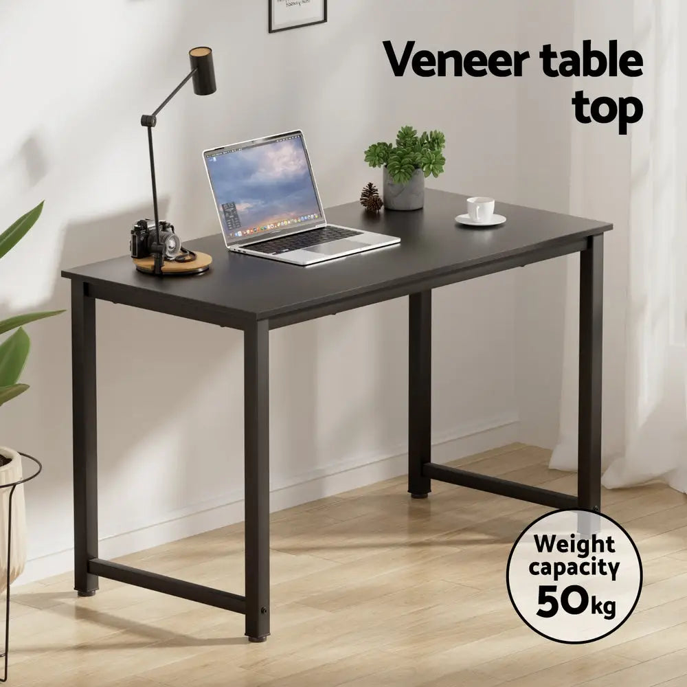 Artiss Computer Desk 120cm Executive Office Chairs Set PU Leather Low Back Black - Furniture > Office > Office & Desk