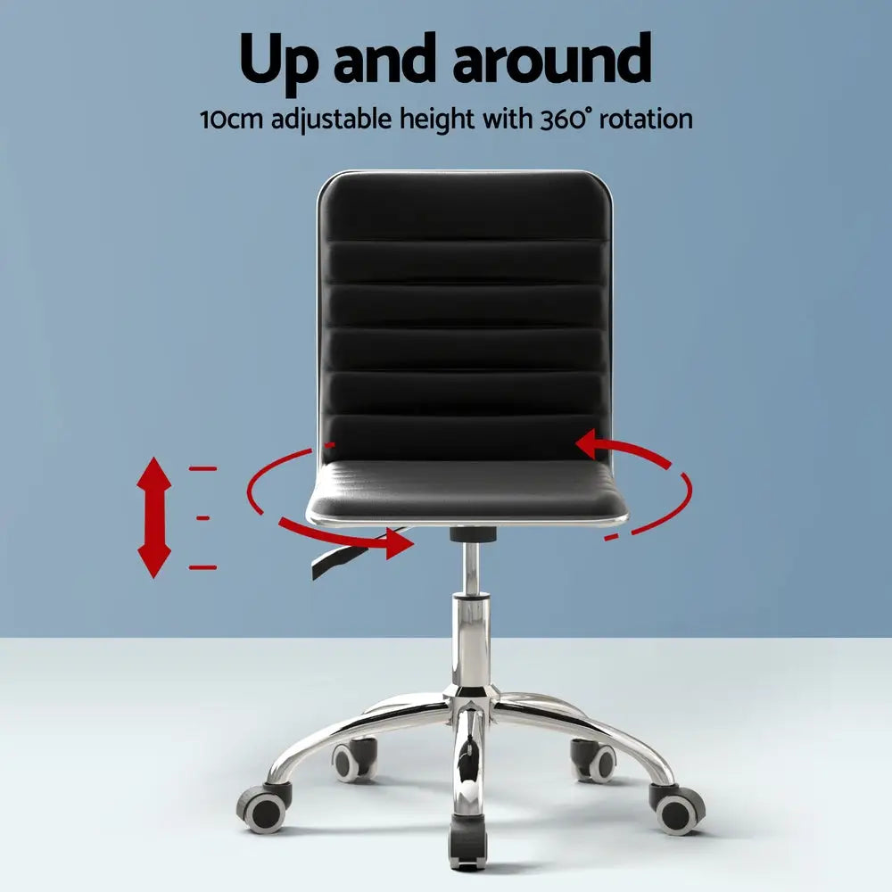 Artiss Computer Desk 120cm Executive Office Chairs Set PU Leather Low Back Black - Furniture > Office > Office & Desk