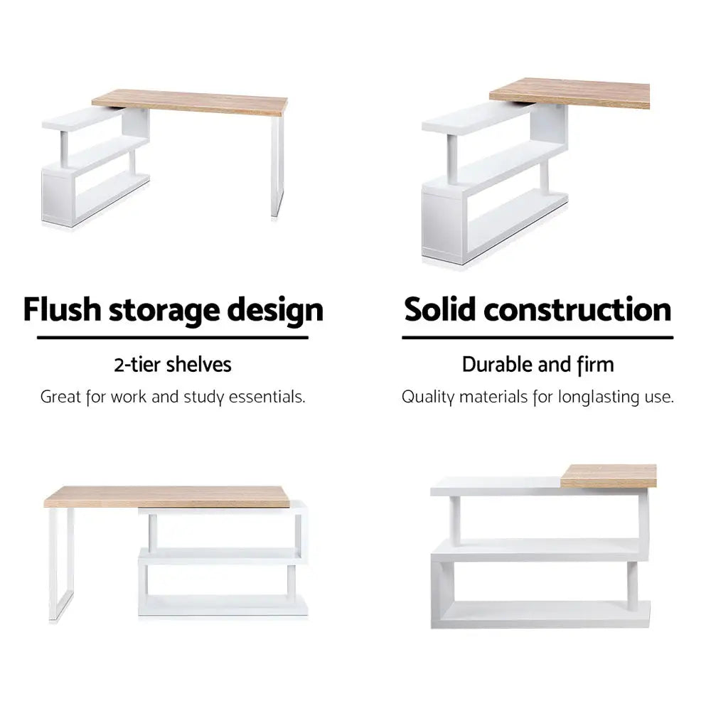 Artiss Computer Desk Bookshelf 140CM - Furniture > Office
