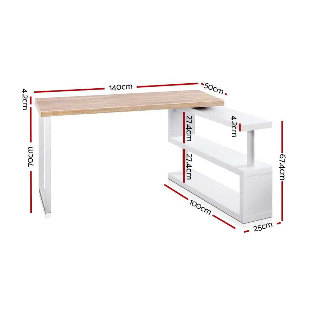 Artiss Computer Desk Bookshelf 140CM - Furniture > Office