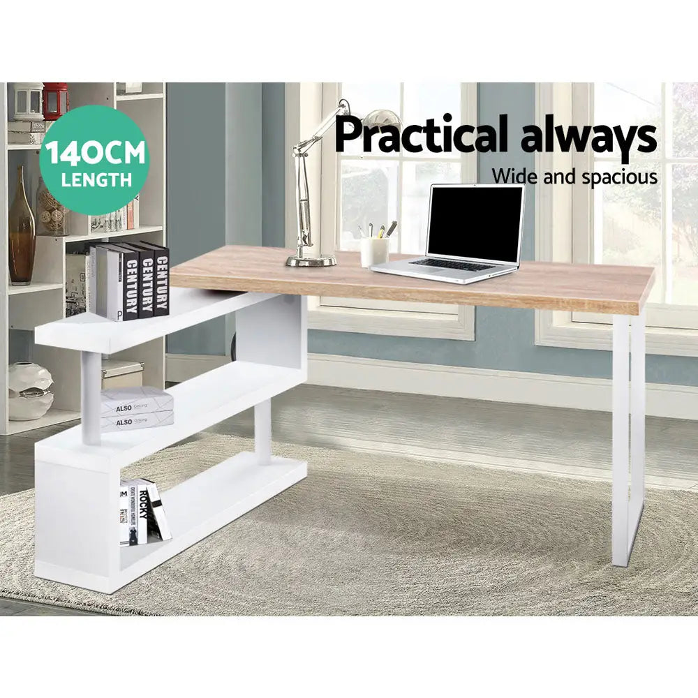 Artiss Computer Desk Bookshelf 140CM - Furniture > Office