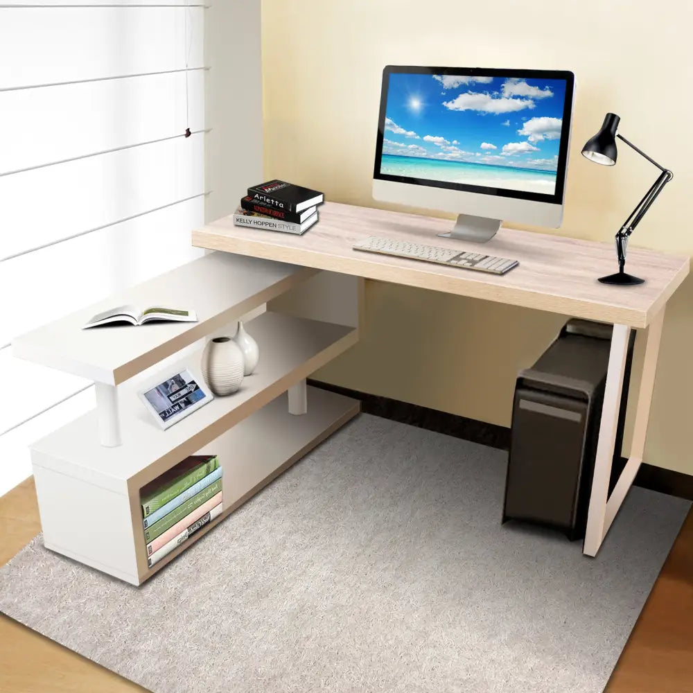 Artiss Computer Desk Bookshelf 140CM - Furniture > Office