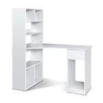 Artiss Computer Desk Bookshelf Drawer White 120CM - Furniture > Office