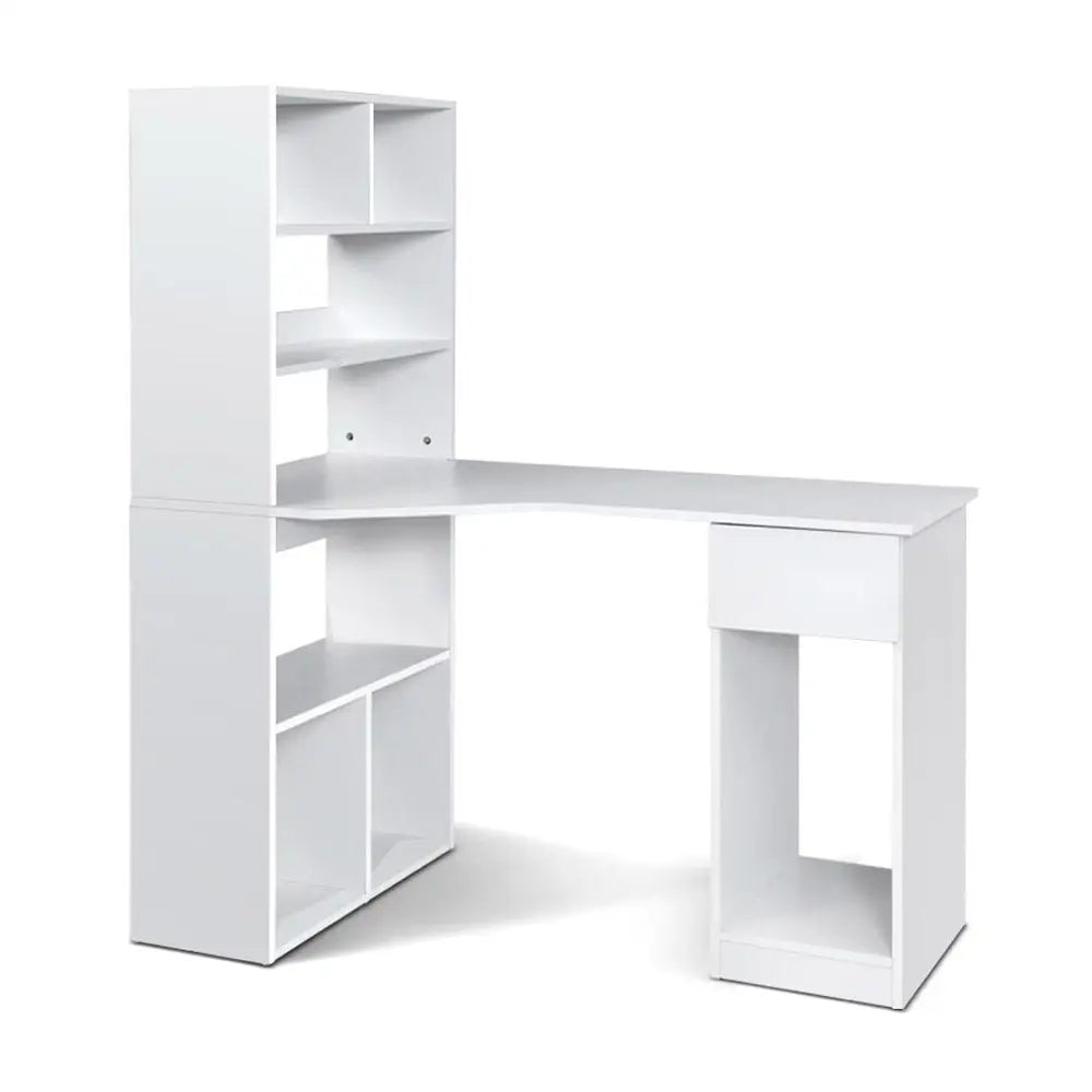 Artiss Computer Desk Bookshelf Drawer White 120CM - Furniture > Office