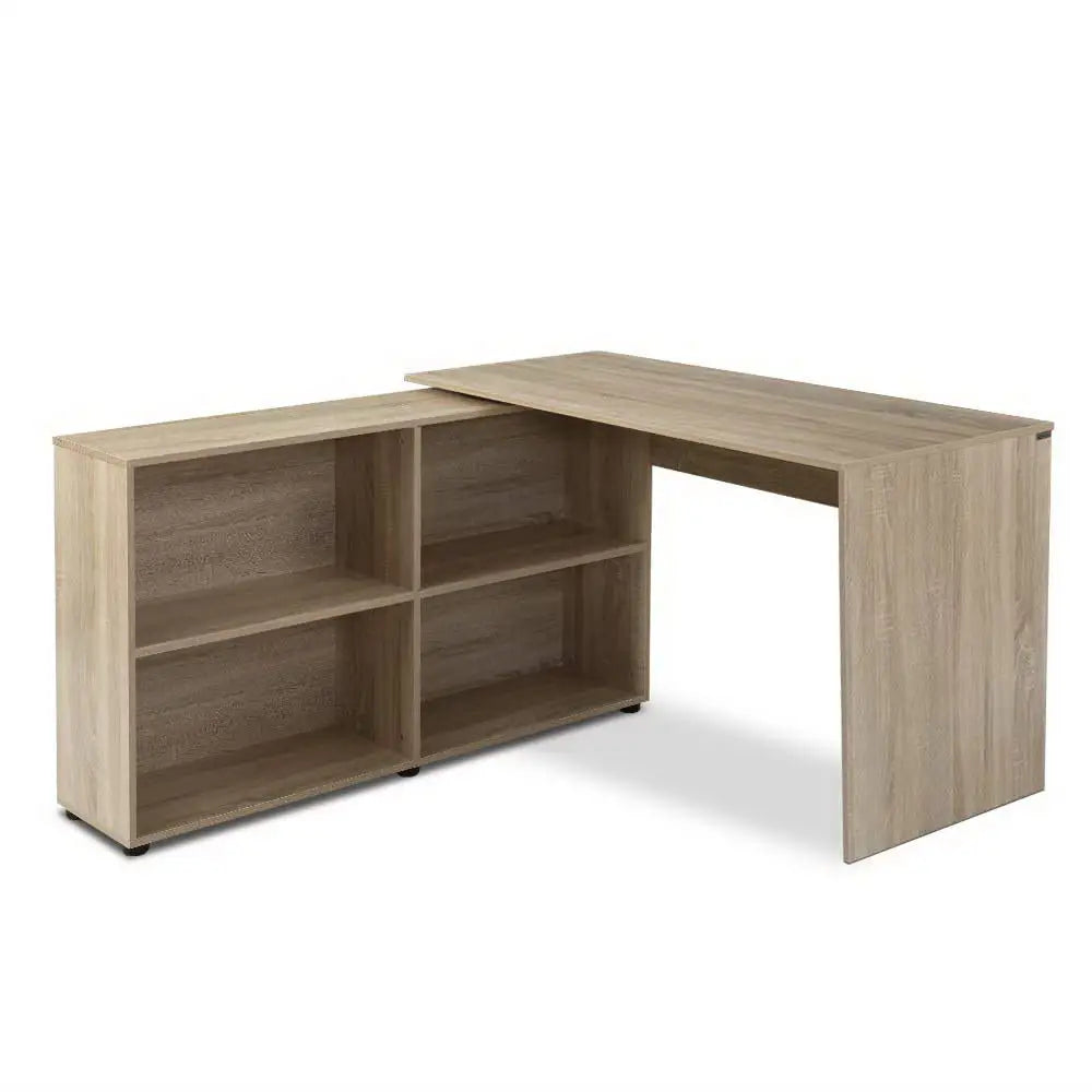 Artiss Computer Desk Bookshelf Oak 130CM - Furniture > Office