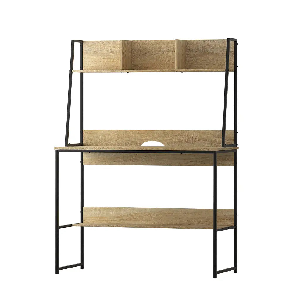 Artiss Computer Desk Bookshelf Storage 100CM Oak - Furniture > Office