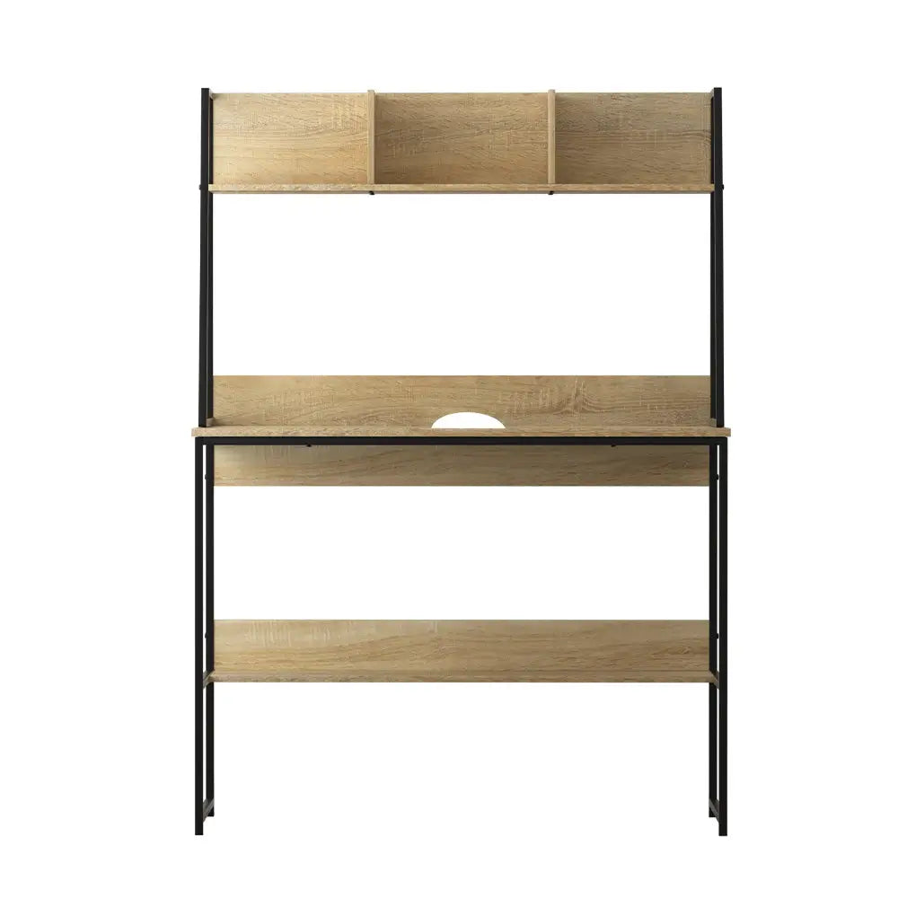 Artiss Computer Desk Bookshelf Storage 100CM Oak - Furniture > Office