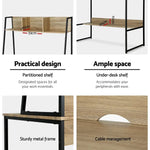 Artiss Computer Desk Bookshelf Storage 100CM Oak - Furniture > Office
