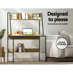 Artiss Computer Desk Bookshelf Storage 100CM Oak - Furniture > Office