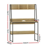 Artiss Computer Desk Bookshelf Storage 100CM Oak - Furniture > Office