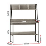 Artiss Computer Desk Bookshelf Storage Grey 100CM - Furniture > Living Room