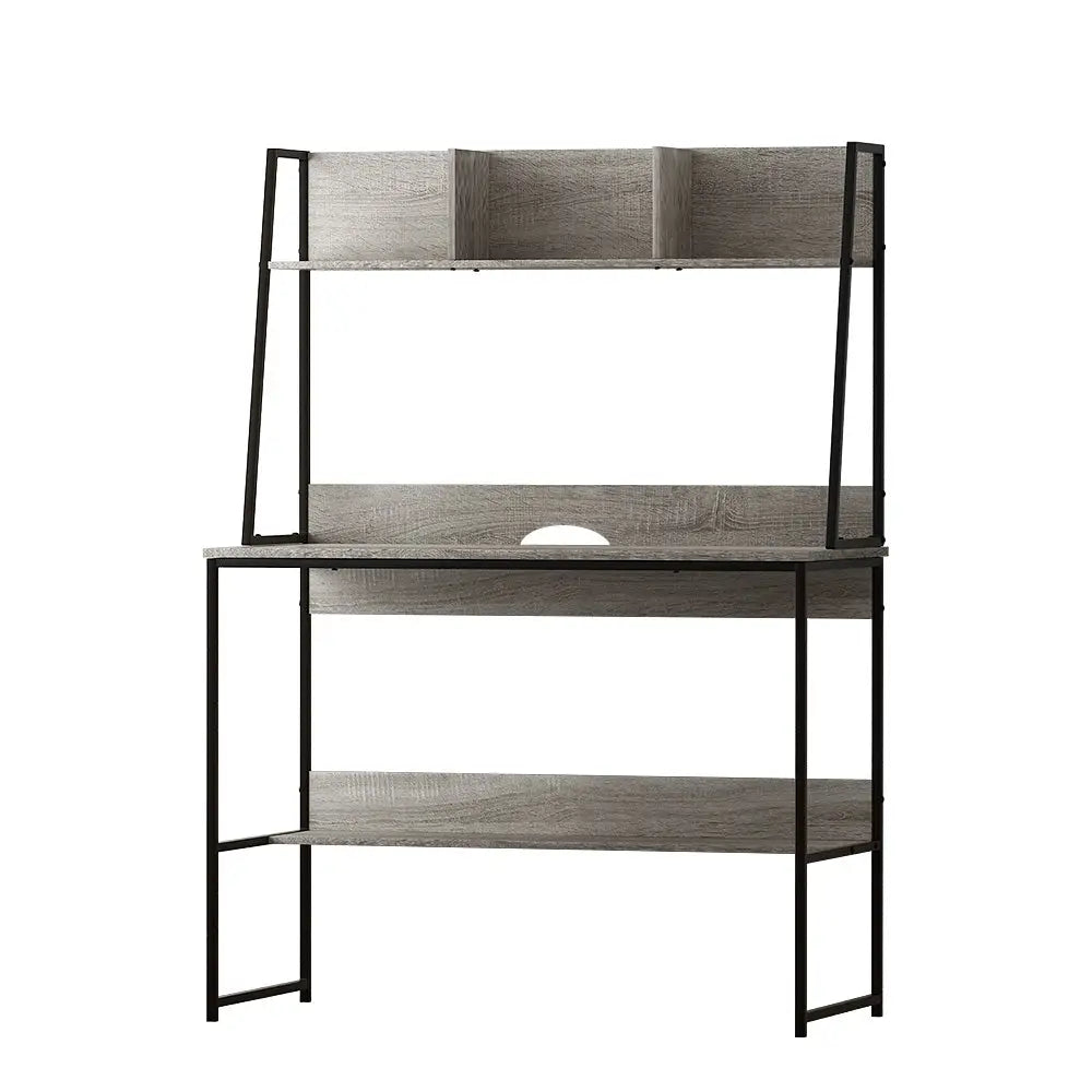 Artiss Computer Desk Bookshelf Storage Grey 100CM - Furniture > Living Room