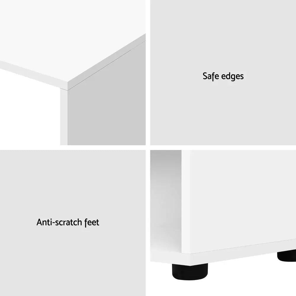Artiss Computer Desk Bookshelf White 130CM - Furniture > Office > Desks