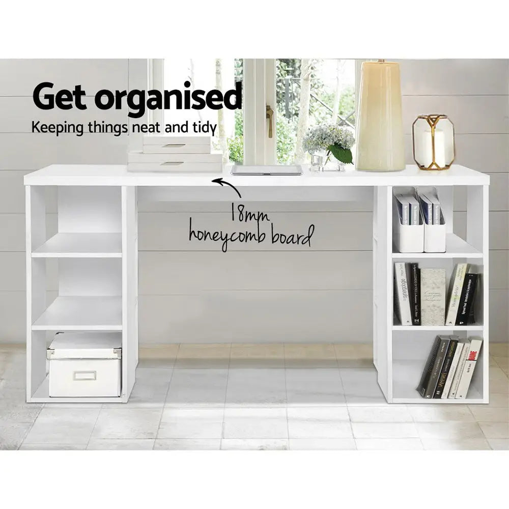 Artiss Computer Desk Bookshelf White 150CM - Furniture > Office