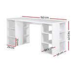 Artiss Computer Desk Bookshelf White 150CM - Furniture > Office