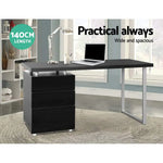 Artiss Computer Desk Drawer Black 140CM - Furniture > Office