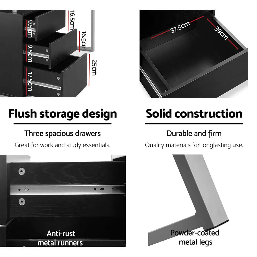 Artiss Computer Desk Drawer Black 140CM - Furniture > Office