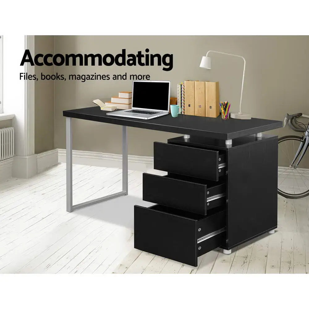 Artiss Computer Desk Drawer Black 140CM - Furniture > Office