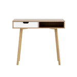 Artiss Computer Desk Drawer Cabinet Shelf Oak 90CM - Furniture > Office > Desks