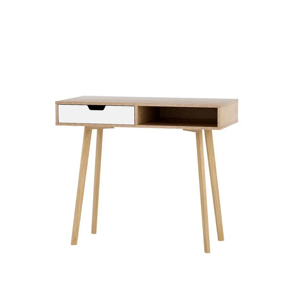 Artiss Computer Desk Drawer Cabinet Shelf Oak 90CM - Furniture > Office > Desks