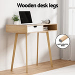 Artiss Computer Desk Drawer Cabinet Shelf Oak 90CM - Furniture > Office > Desks