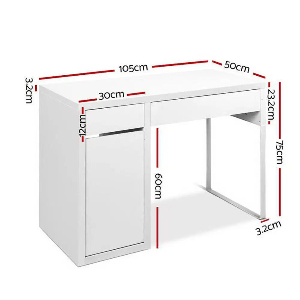 Artiss Computer Desk Drawer Cabinet White - Furniture > Office > Desks