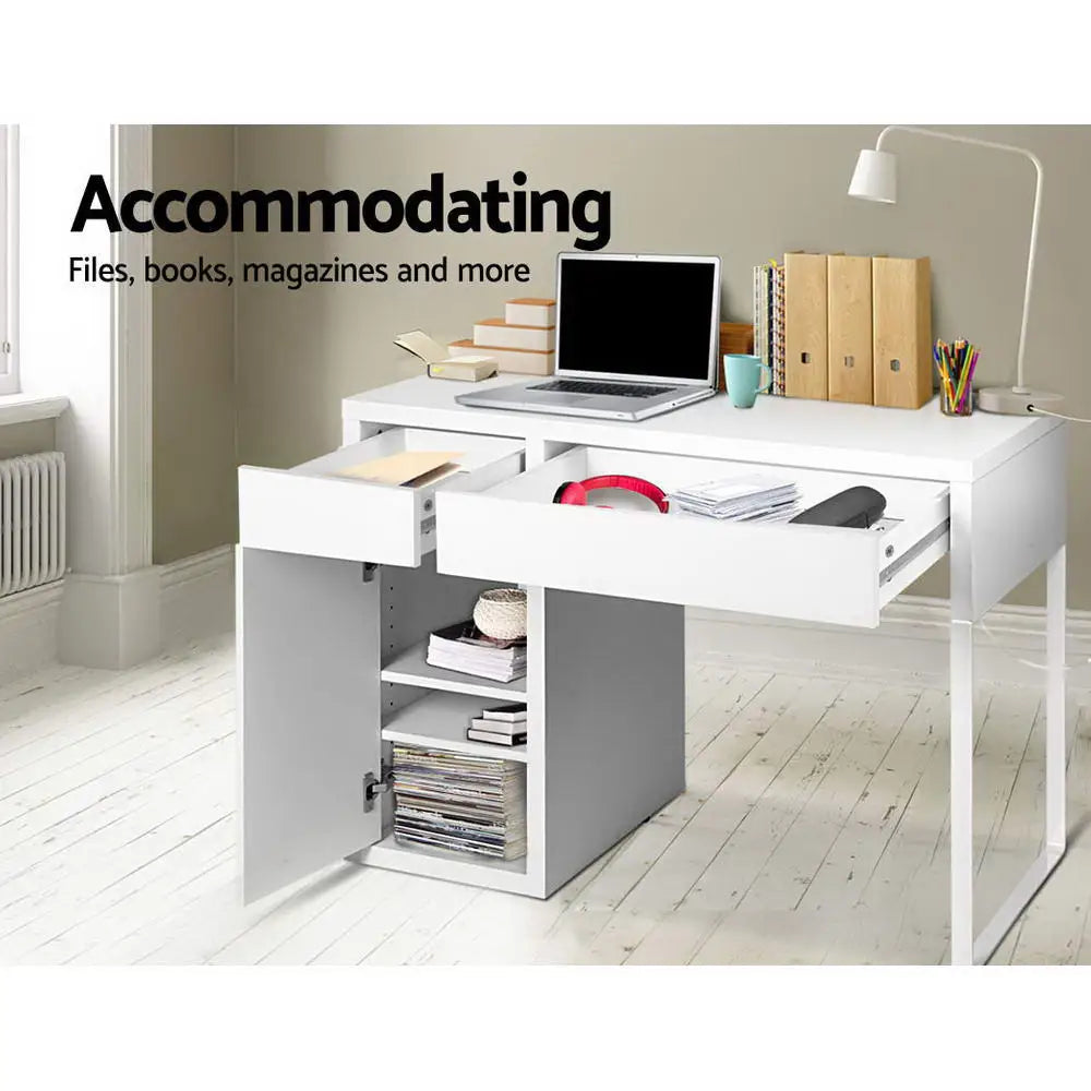 Artiss Computer Desk Drawer Cabinet White - Furniture > Office > Desks