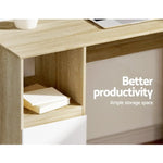 Artiss Computer Desk Drawer L-Shape Oak 136CM - Furniture > Office