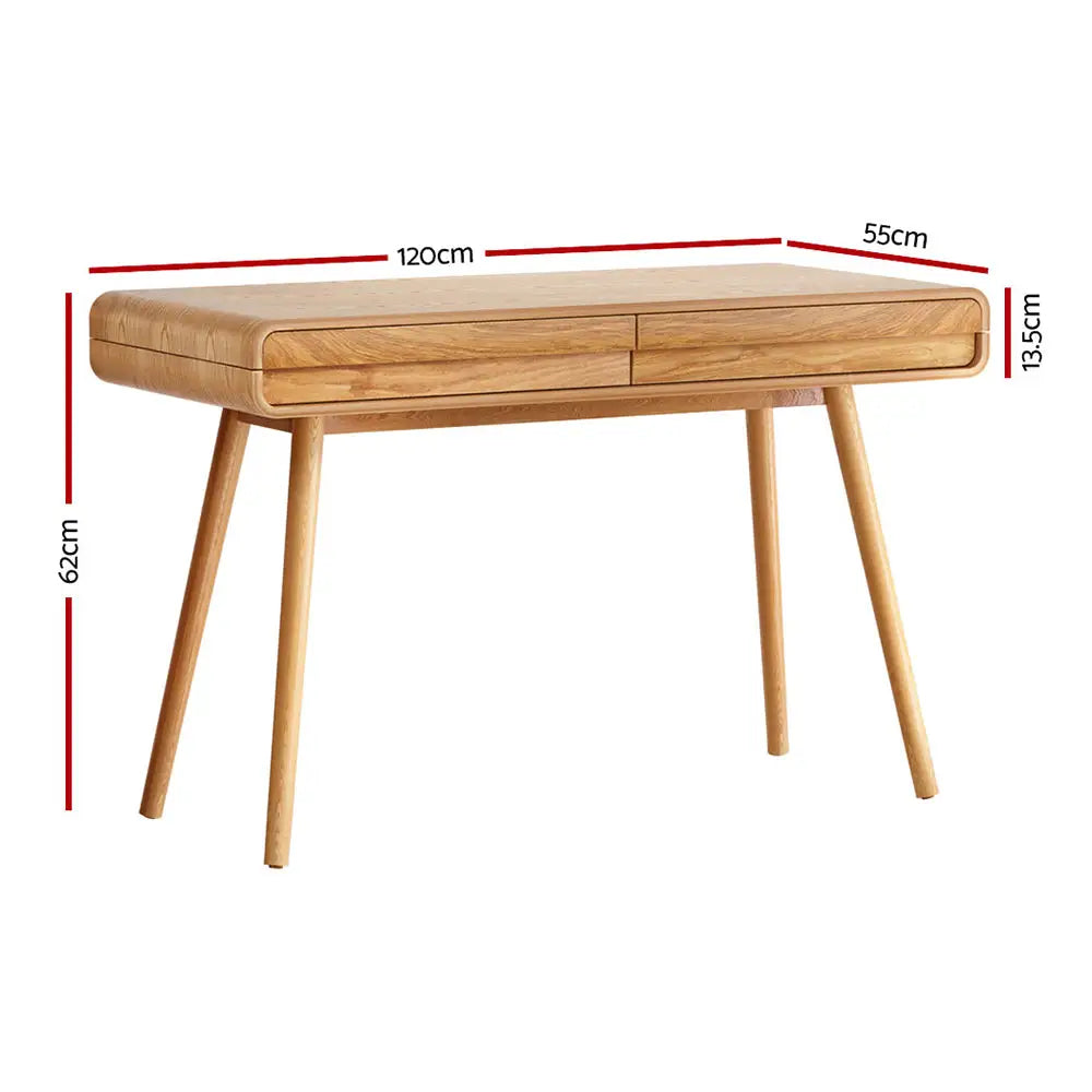 Artiss Computer Desk Drawer Natural Wood 100CM - Furniture > Office