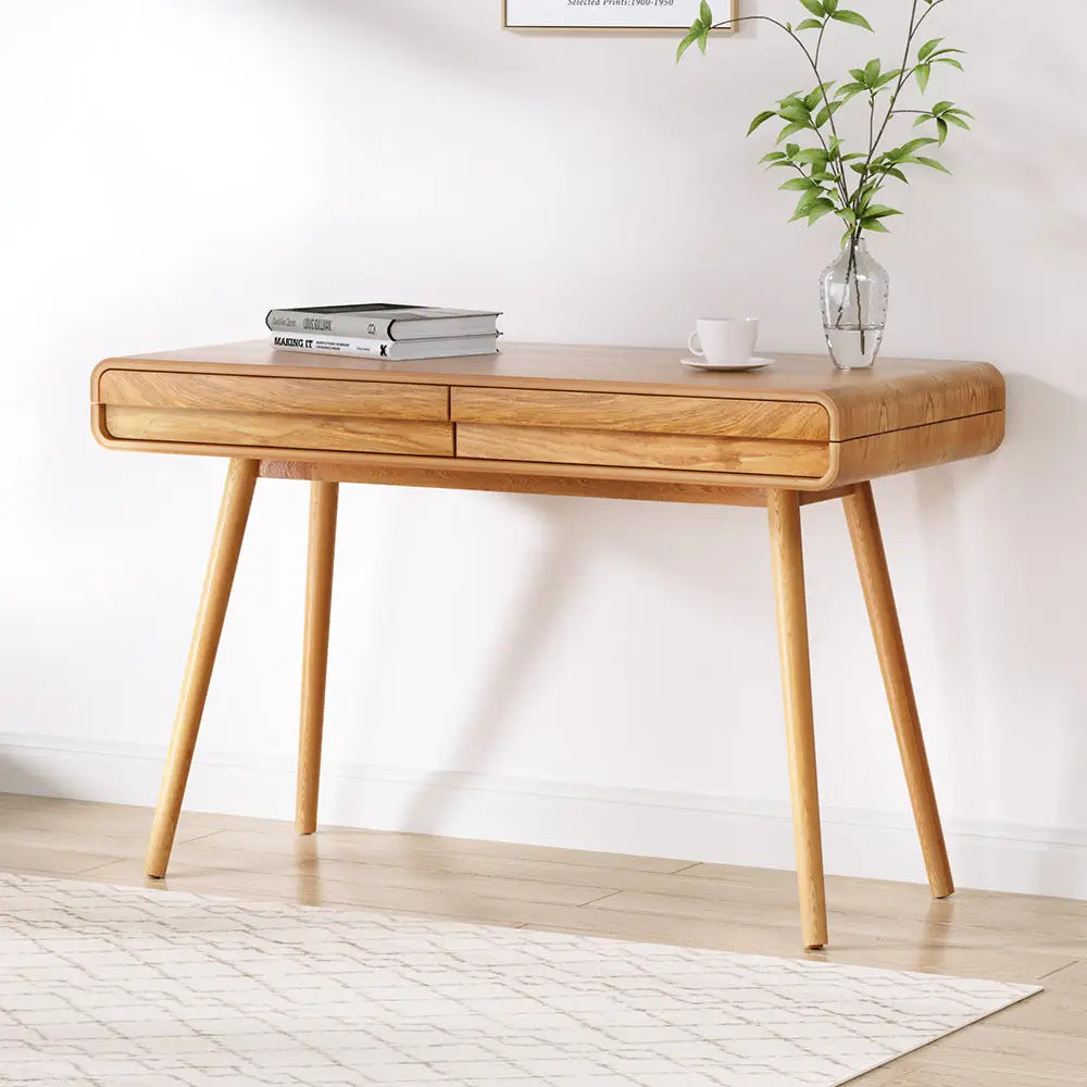 Artiss Computer Desk Drawer Natural Wood 100CM - Furniture > Office