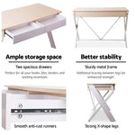 Artiss Computer Desk Drawer Oak 100CM - Furniture > Office