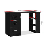 Artiss Computer Desk Drawer Shelf Black 120CM - Furniture > Office