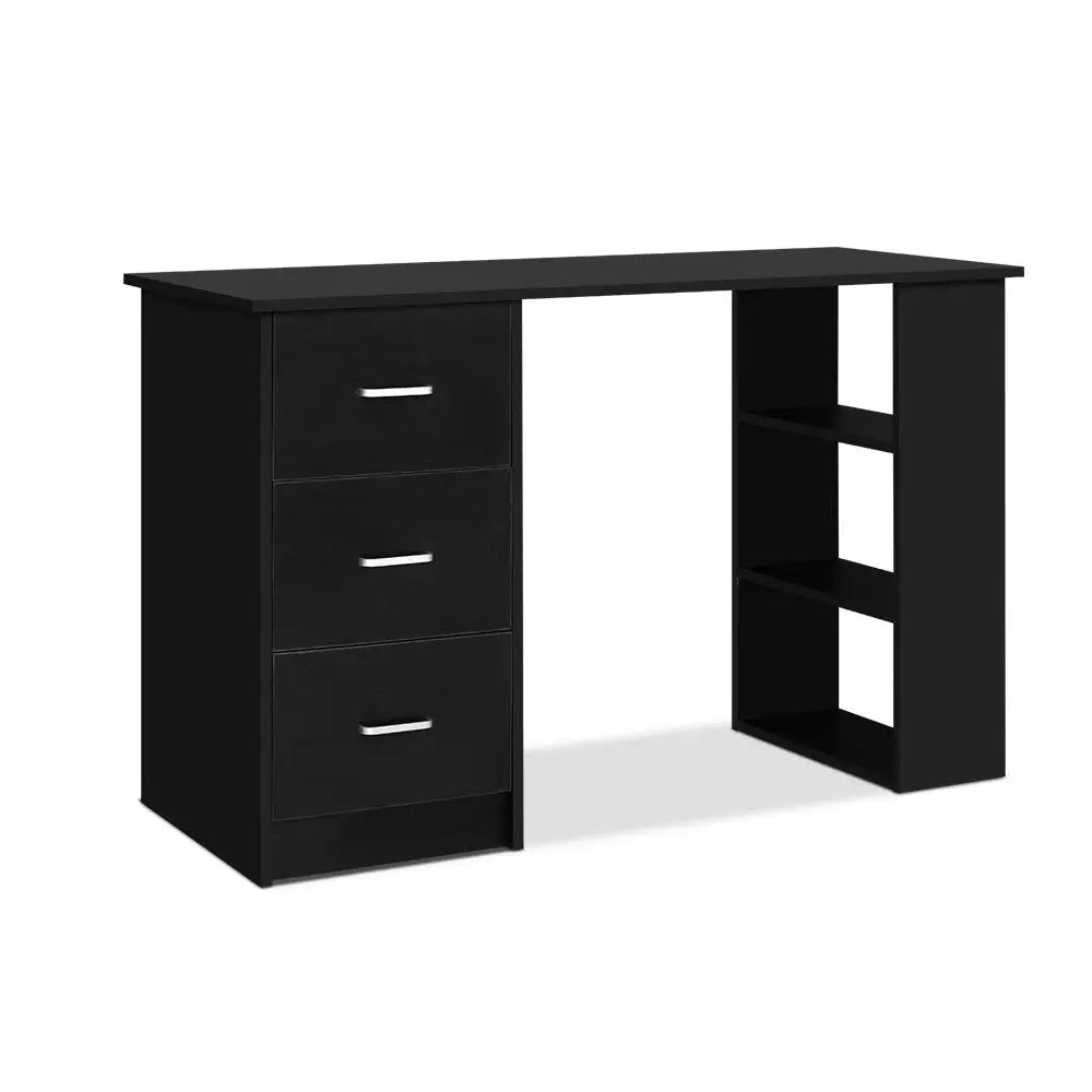 Artiss Computer Desk Drawer Shelf Black 120CM - Furniture > Office