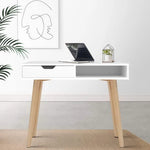 Artiss Computer Desk Drawer Shelf White 90CM - Furniture > Office